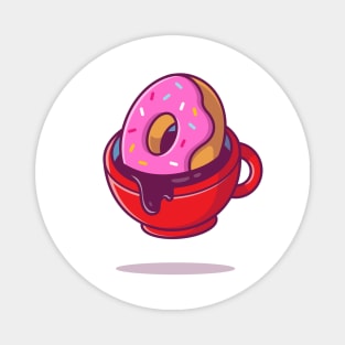 Hot Coffee And Donut Magnet